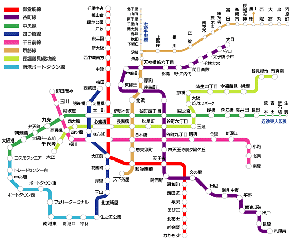 大阪市内路線地図